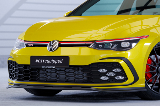 Voorspoiler passend voor Volkswagen Golf 8 GTI GTD GTE R-Line CSR Glans Zwart