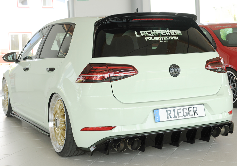 Diffuser passend voor Volkswagen Golf 7 R FL Rieger Glans Zwart