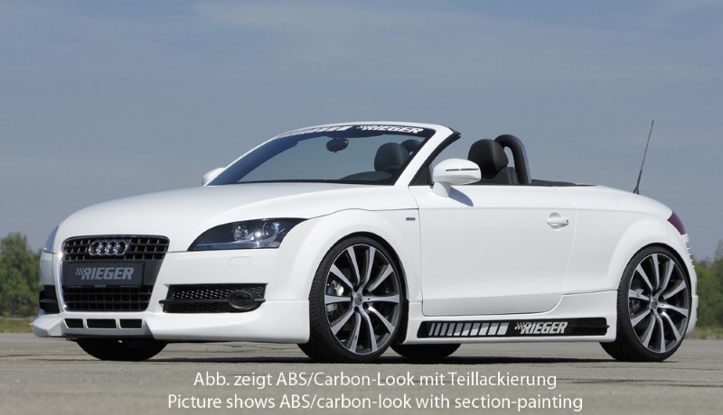 Zijskirts passend voor Audi TT 8J ABS Carbon-look Rieger