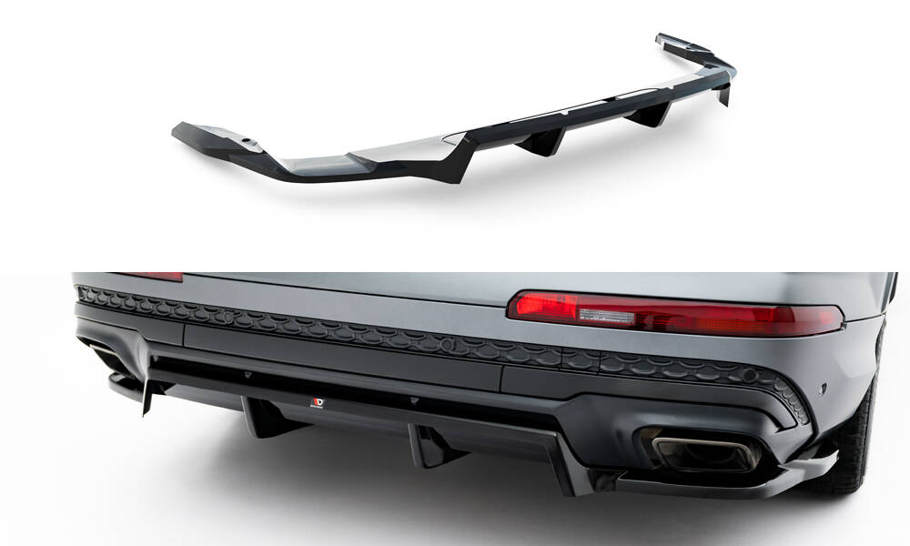Achter Diffuser passend voor Audi Q7 S-Line MK2 Facelift 2 Maxton Glanzend zwart
