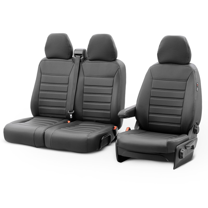 New York Design Kunstleder Stoelhoezenset 2+1  Citroën Jumpy/Peugeot Expert/Toyota Proace 2016-/Opel Vivaro 2019-/ Fiat Scudo 2022- (zonder split in stoel/bank)