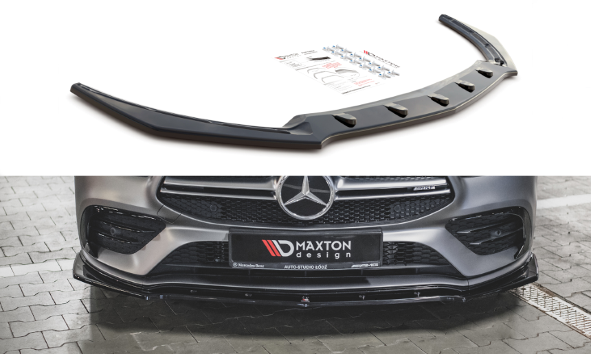 Voorspoiler passend voor Mercedes AMG CLA 35 Areo Maxton Design glans zwart