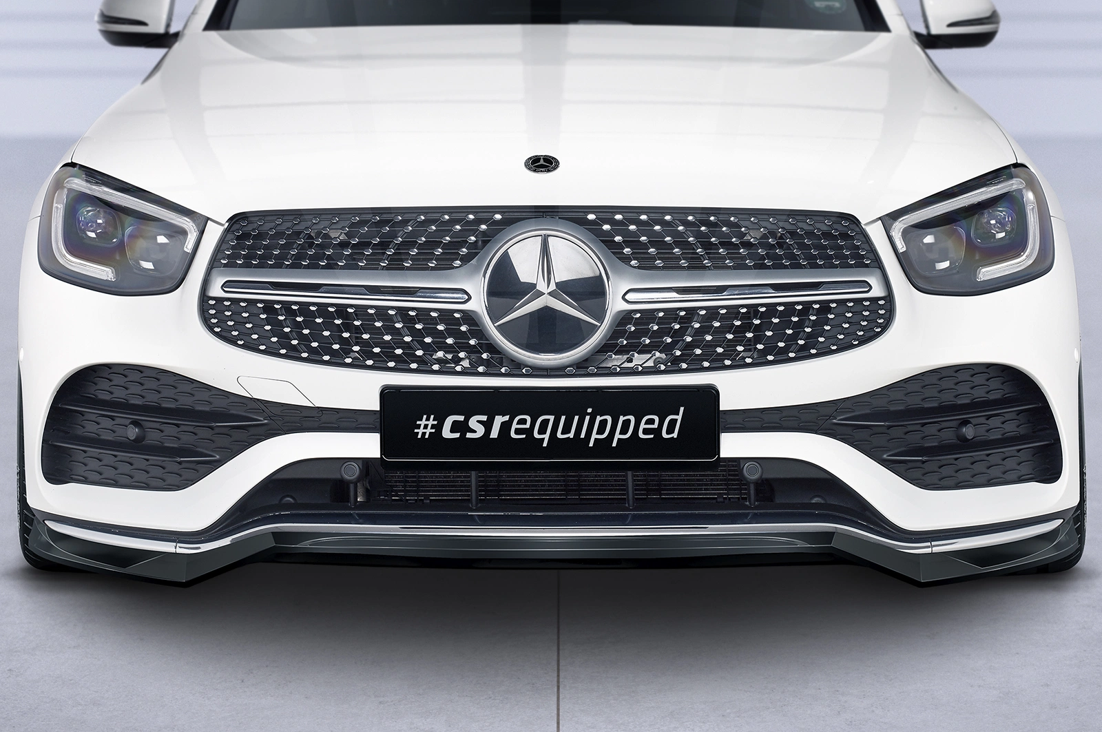 Voorspoiler passend voor Mercedes-Benz GLC (C253/X253) AMG-Line glans zwart