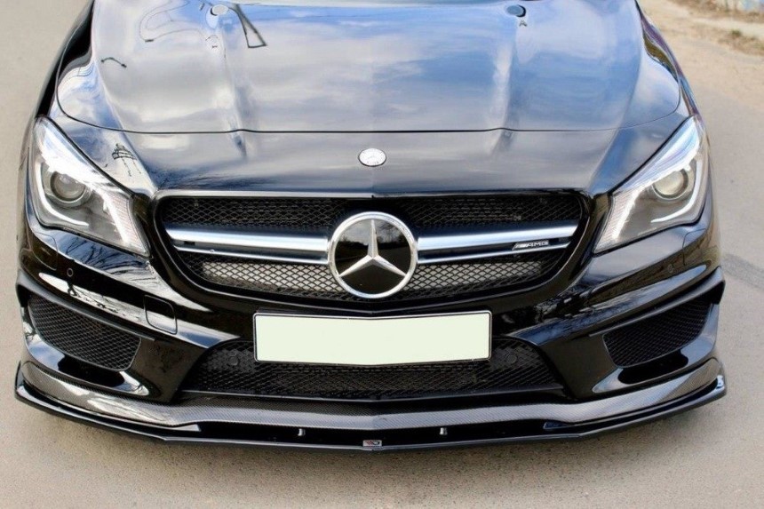 Voorspoiler passend voor Mercedes CLA 45 AMG C117 Maxton Design glans zwart