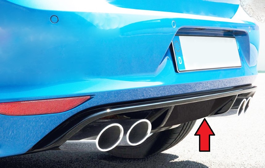 Diffuser passend voor VW Golf 7 R/R-line Rieger dubbele uitlaat links + rechts