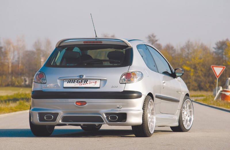 Achterbumper Diffuser Peugeot 206 kleine achterbumper Rieger