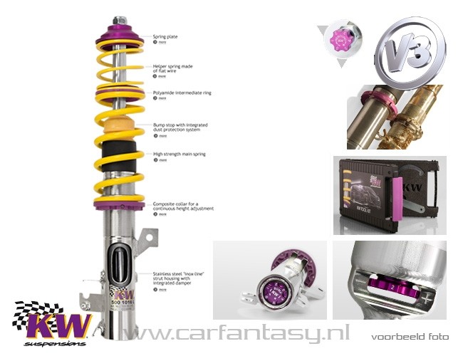 Schroefset KW V3 inox Porsche Boxster 986 3.2 S -1998