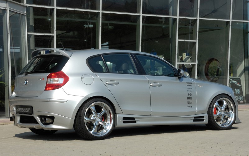 Zijskirts passend voor BMW E87 met 2 schacht en 2 uitsnedes Rieger