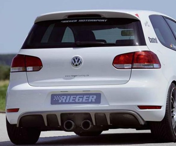 Diffuser passend voor Volkswagen Golf 6 R32 Look Rieger Glans Zwart