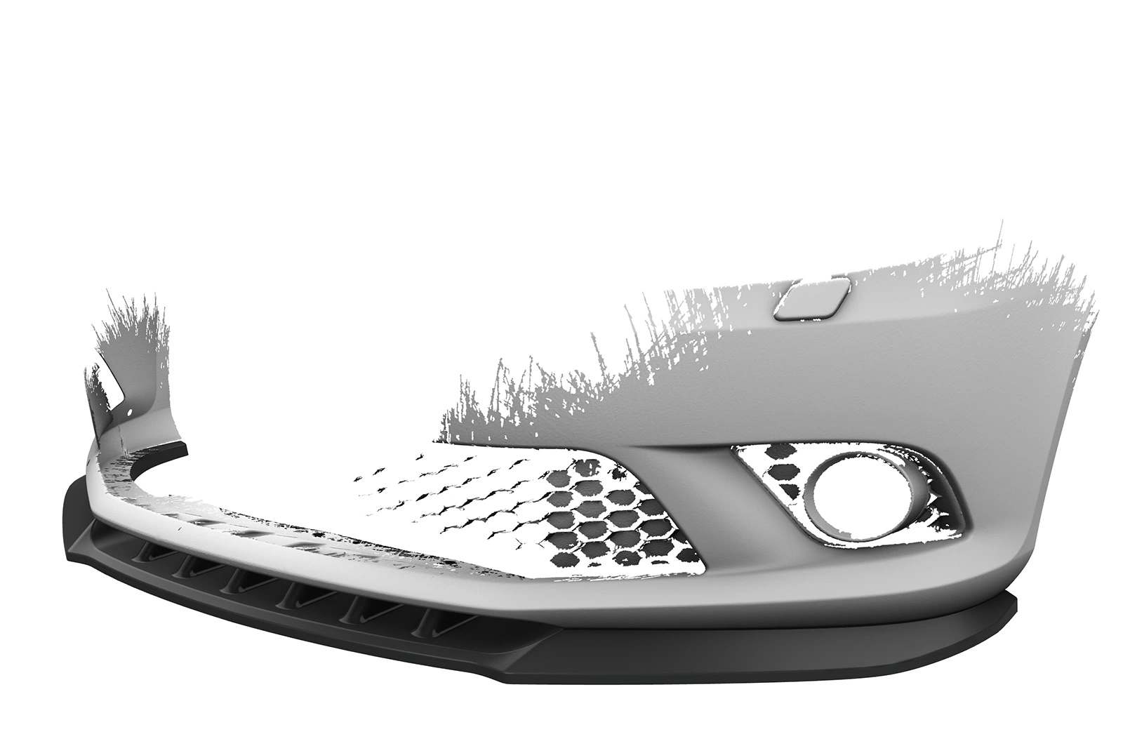 Voorspoiler passend voor Skoda Fabia 2 RS (Typ 5J) 2010–2014 – CSR Automotive – Glans Zwart
