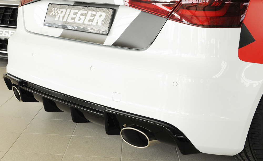 Achterbumper Diffuser passend voor Audi A3 8V 12-16 3deurs/Sportback Glossy black Rieger