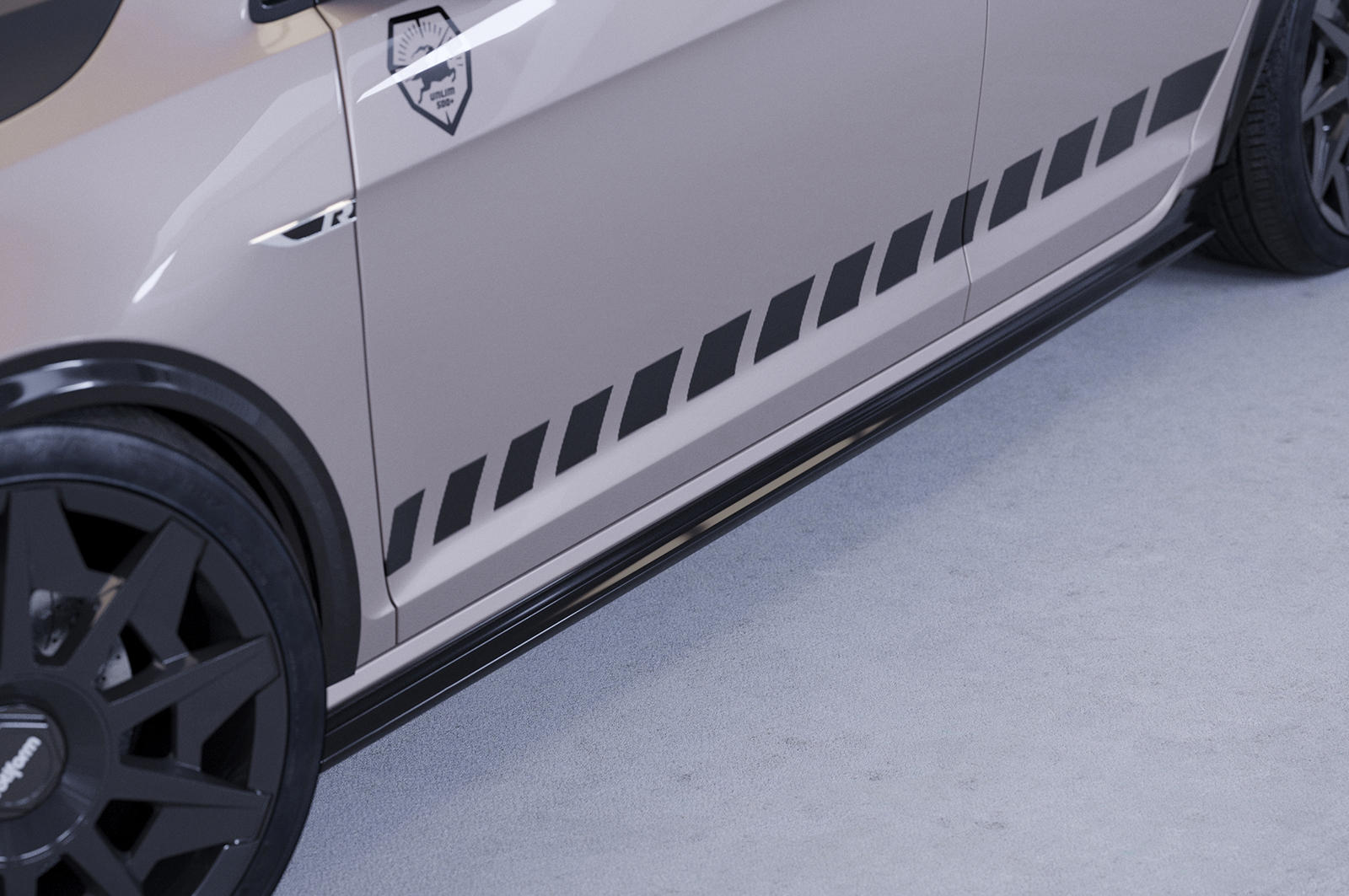 Zijskirts passend voor Volkswagen Golf 7 CSR Glans Zwart