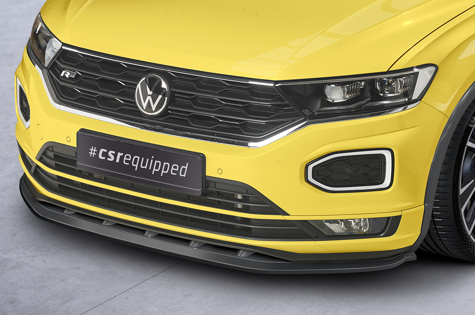 Voorspoiler passend voor Volkswagen T-Roc R-line 17-21 CSR Glanzend zwart