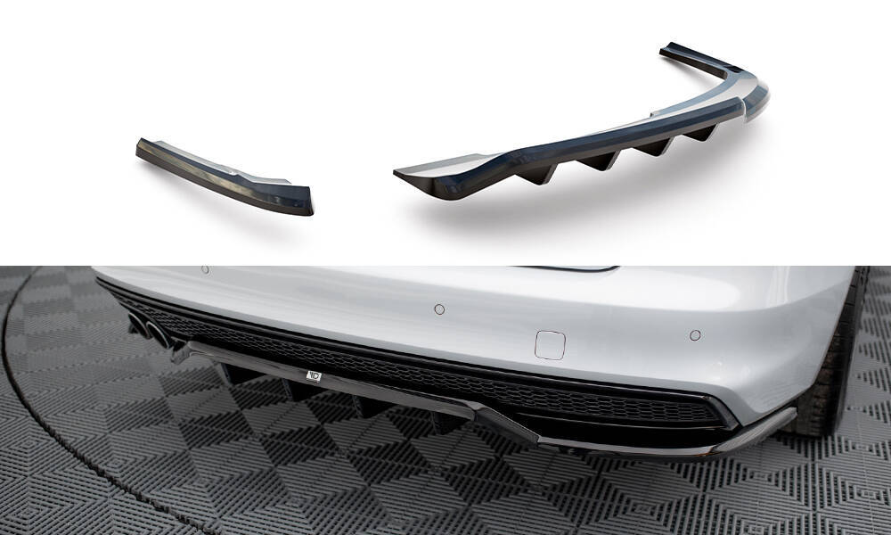 Diffuser passend voor Audi A4 Competition B8 FL Maxton Glans Zwart