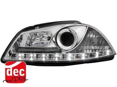 Koplampen passend voor Seat Ibiza 6L/Cordoba 03-08 Devil Eyes real DRL LED Chroo