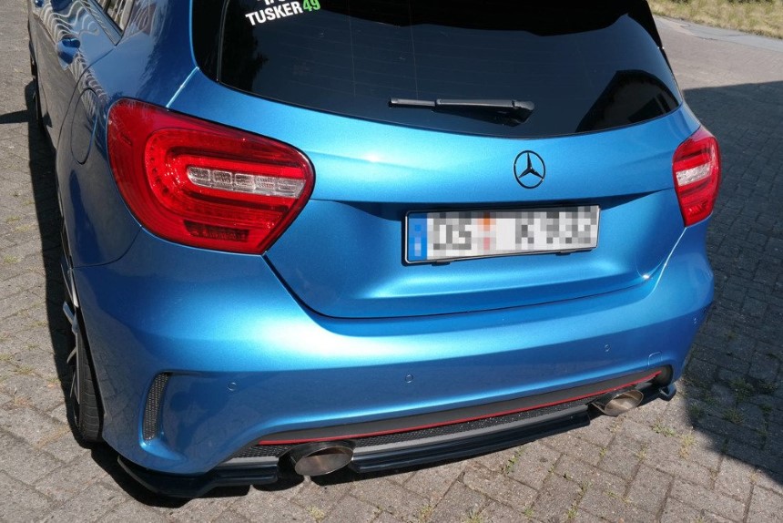 Diffuser passend voor Mercedes-benz W176 AMG-line Maxton Design glans zwart