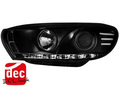 Koplampen passend voor VW Scirocco 08-14 DRL look Devil Eyes Zwart