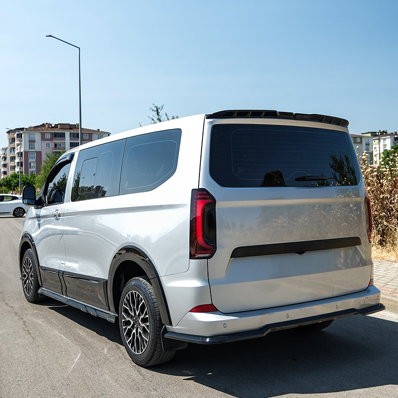 Oneway Set deurpanelen  Volkswagen Transporter T7 2024- (Korte wielbasis / Alle versies) - Zwart glanzend