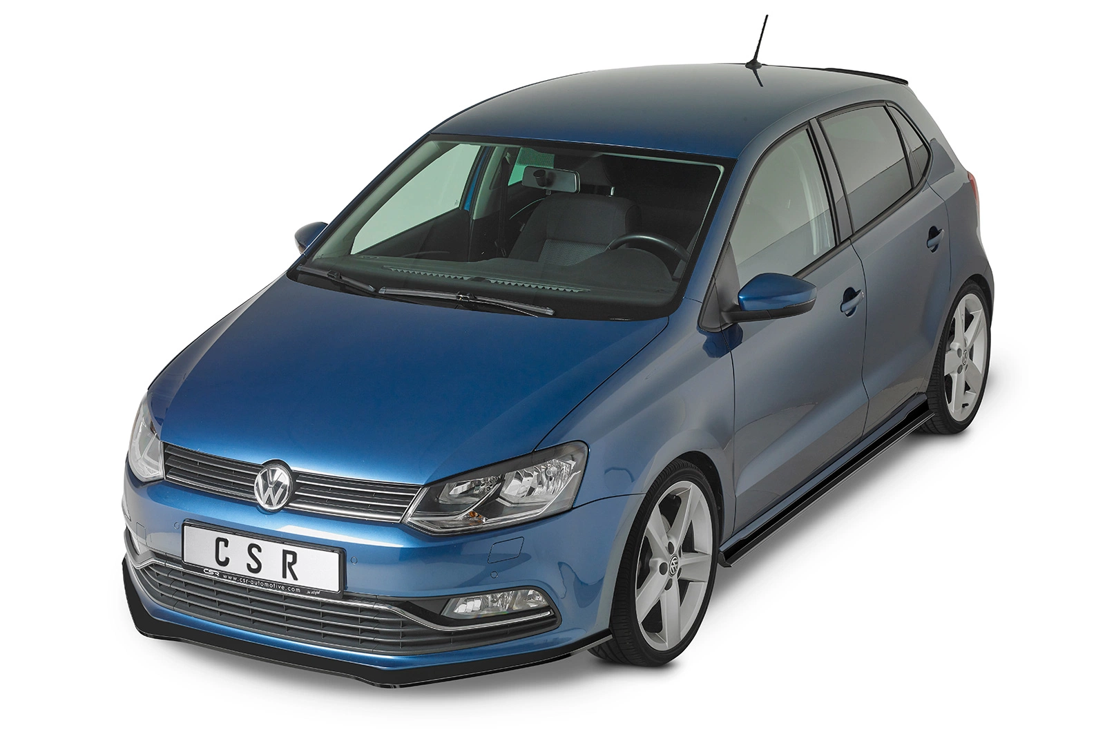 Voorspoiler passend voor VW Polo V (6R/6C) Basis/GTI Glans Zwart – 2009–2014 (GTI) / 2014–2017 (Basis)