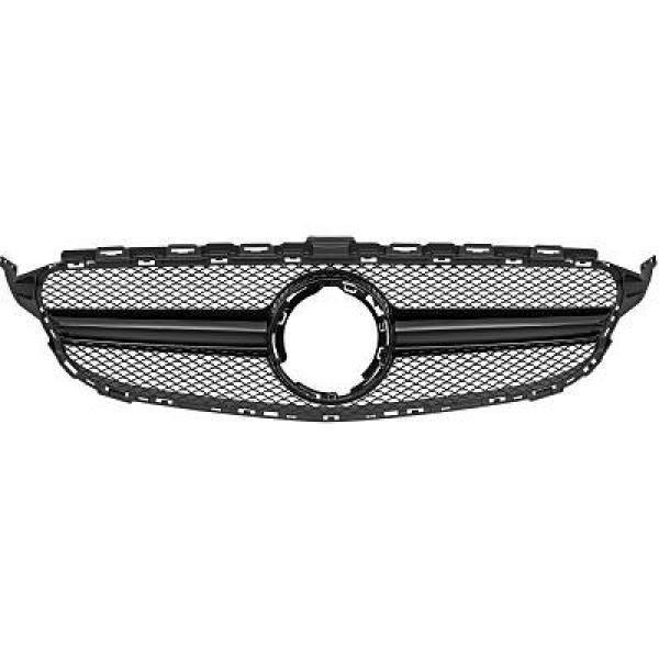 Grill passend voor Mercedes W205 18-21 Zwart AMG-look