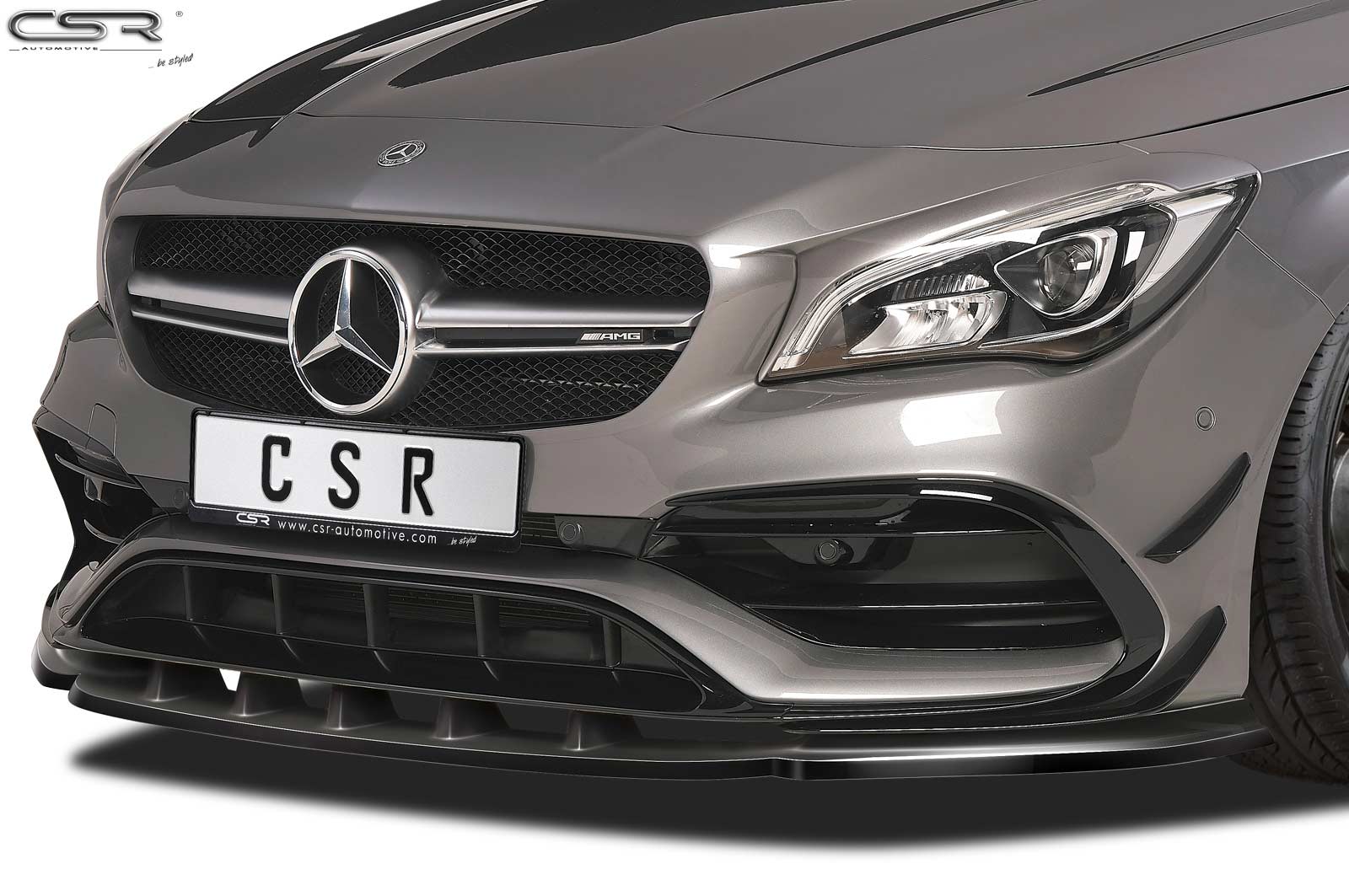 Voorspoiler passend voor Mercedes Benz CLA 45 AMG C117 X117 Glans Zwart