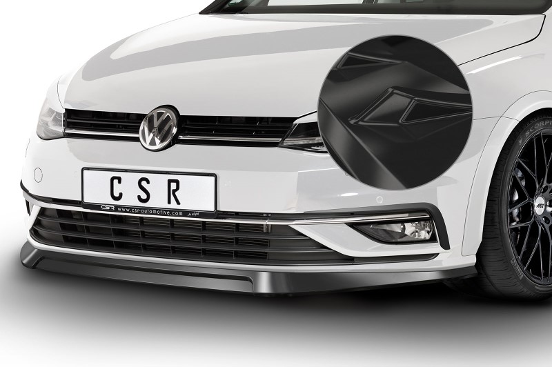 Voorspoiler passend voor VW Golf VII  Glans Zwart