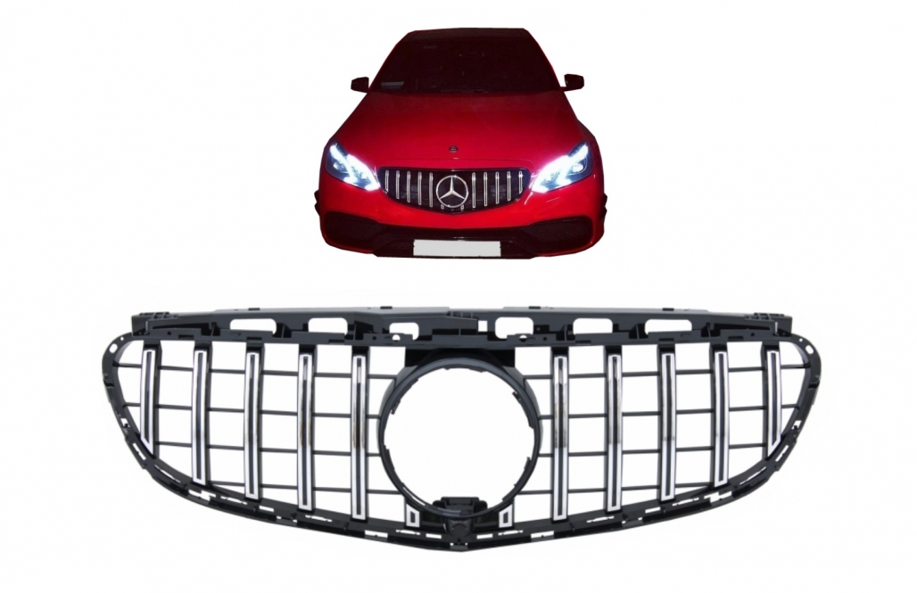 Grill passend voor Mercedes W212 S212 Facelift (2013-2016) GT-R Panamericana Design Chroom
