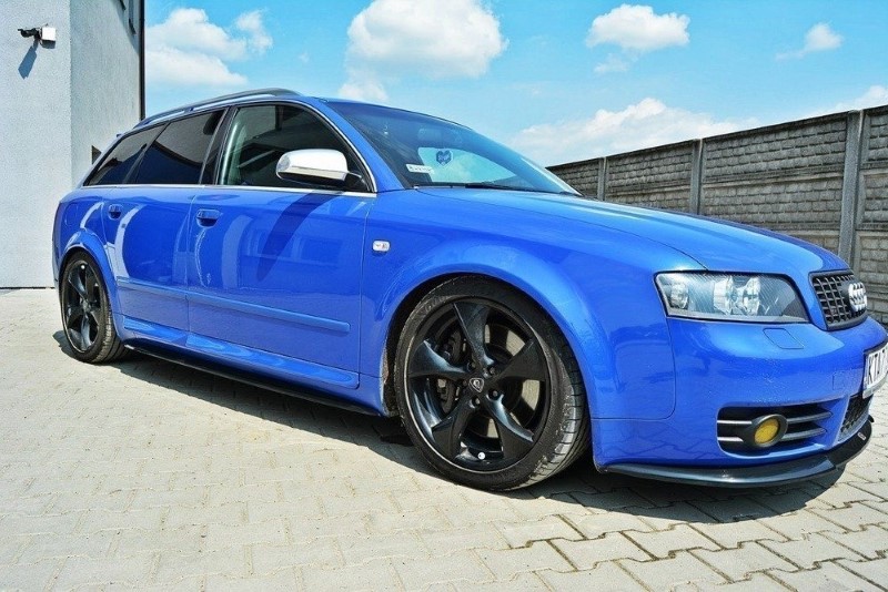 Zijskirts passend voor Audi S4 / A4 / A4 S-Line B6 / B7 Glanzend Zwart