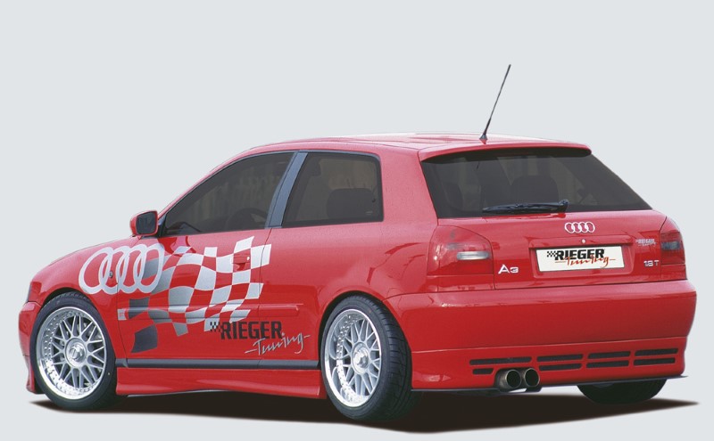 Achterbumper Diffuser passend voor Audi A4 B5 tot model 99 RS-4 Look Diepe versie Rieg