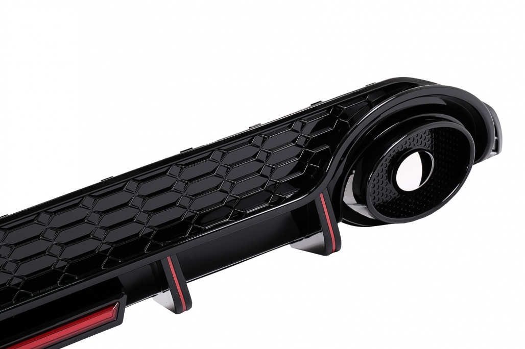 Diffuser passend voor Audi S3 Sedan 8Y RS-Look Zwart met sierstukken