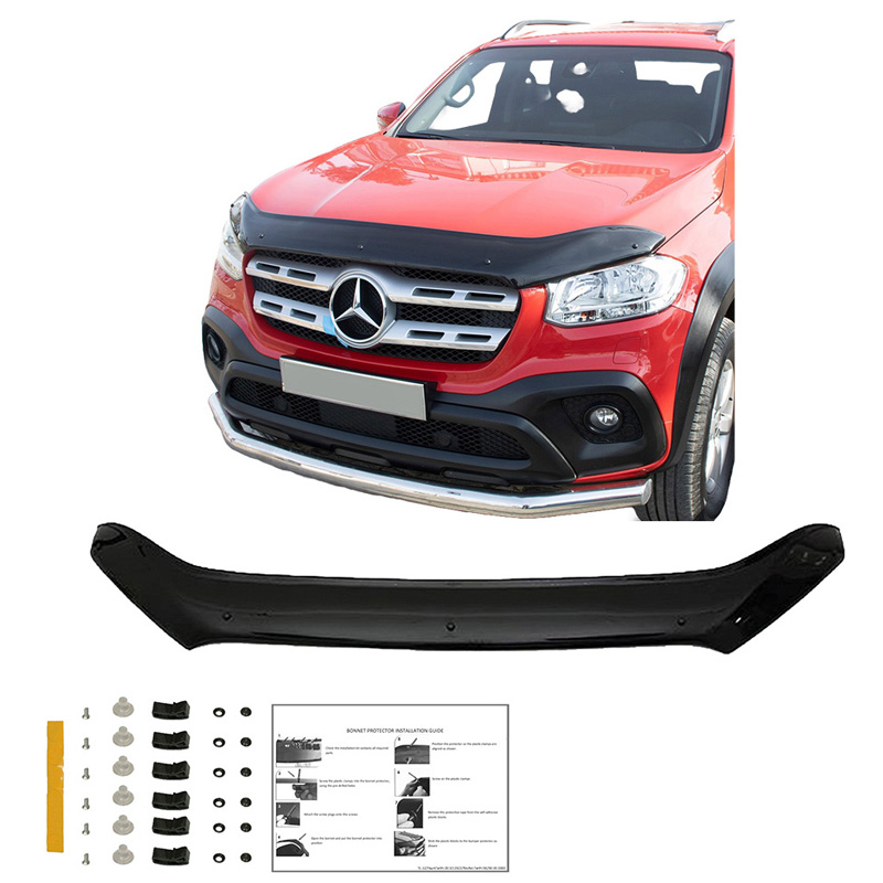 Motorkapbeschermer (steenslagcover)  Mercedes X-Klasse W470 2017- - Glanzend zwart