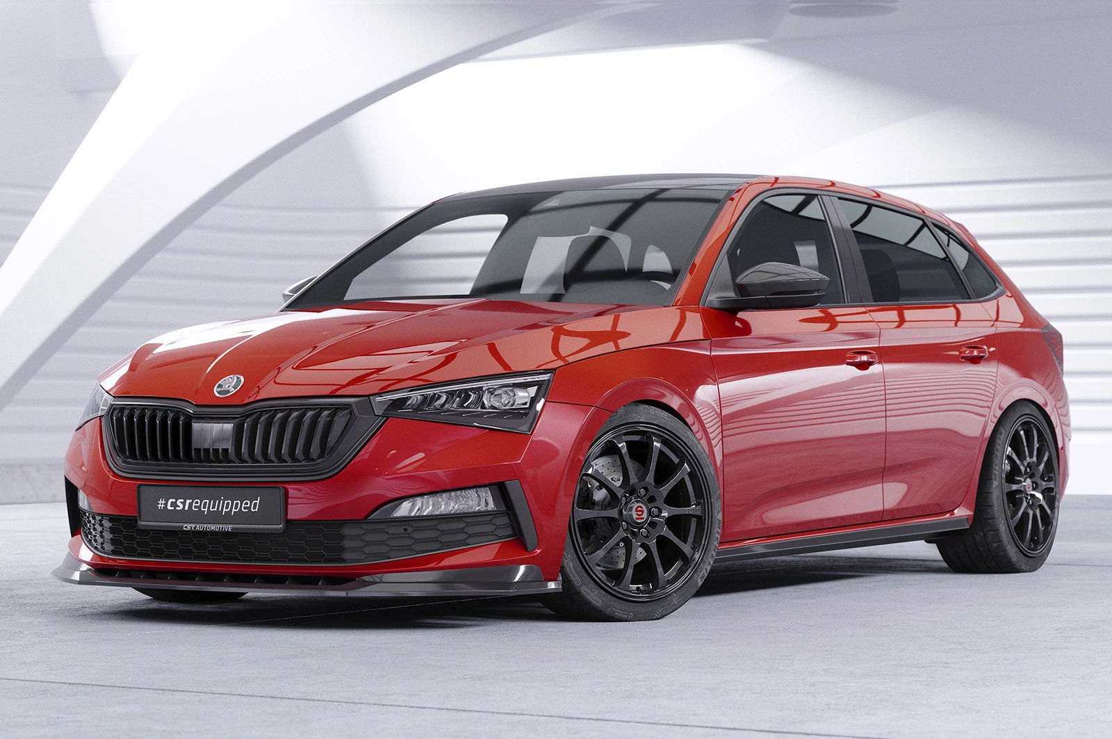 Voorspoiler passend voor Skoda Scala Monte Carlo glans zwart