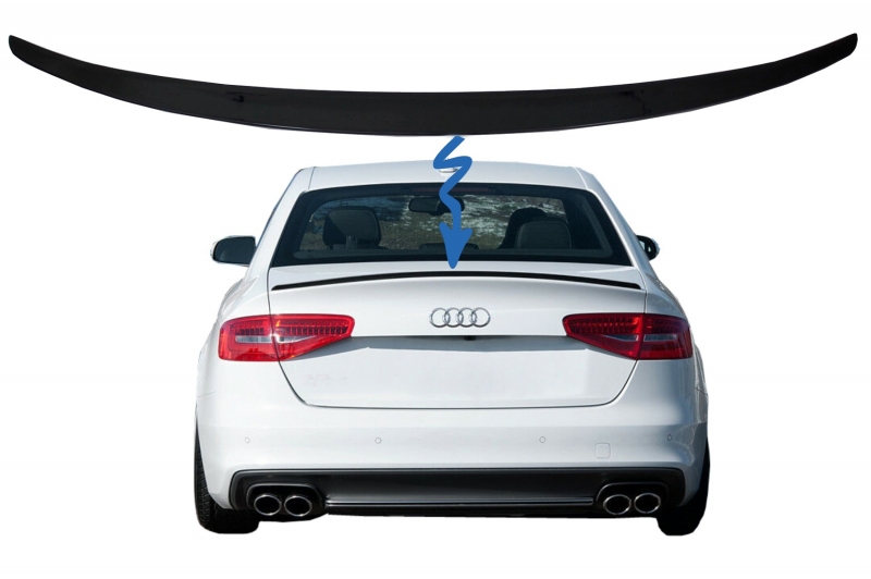 Achterklep Spoiler passend voor Audi A4 B8 Sedan (2008-2015) Piano Zwart
