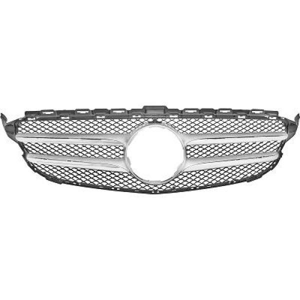 Grill passend voor Mercedes W205 13-18 Zwart Alu AMG-look