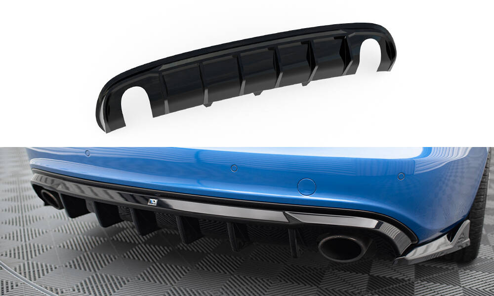 Achter Diffuser passend voor Audi A4 S-Line Sedan / Avant B8 Maxton Glanzend zwart