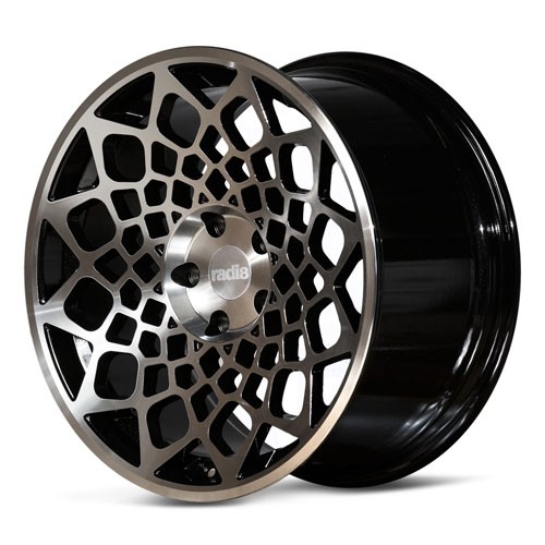 RADI8 B12 10.0x19 5X112 45 Gloss black machine face 66,6 Velgen
