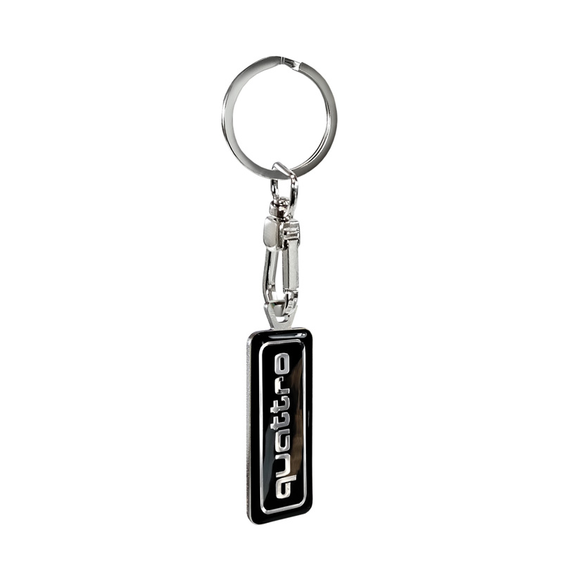 RVS sleutelhanger - 'Quattro' Zwart