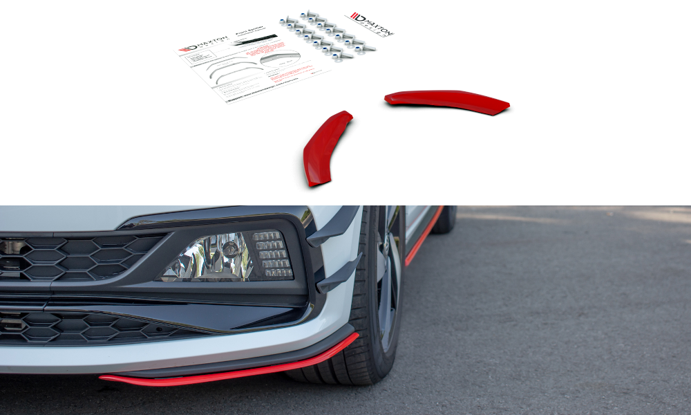 Voorspoiler passend voor VW Polo MK6 GTI Glans Zwart
