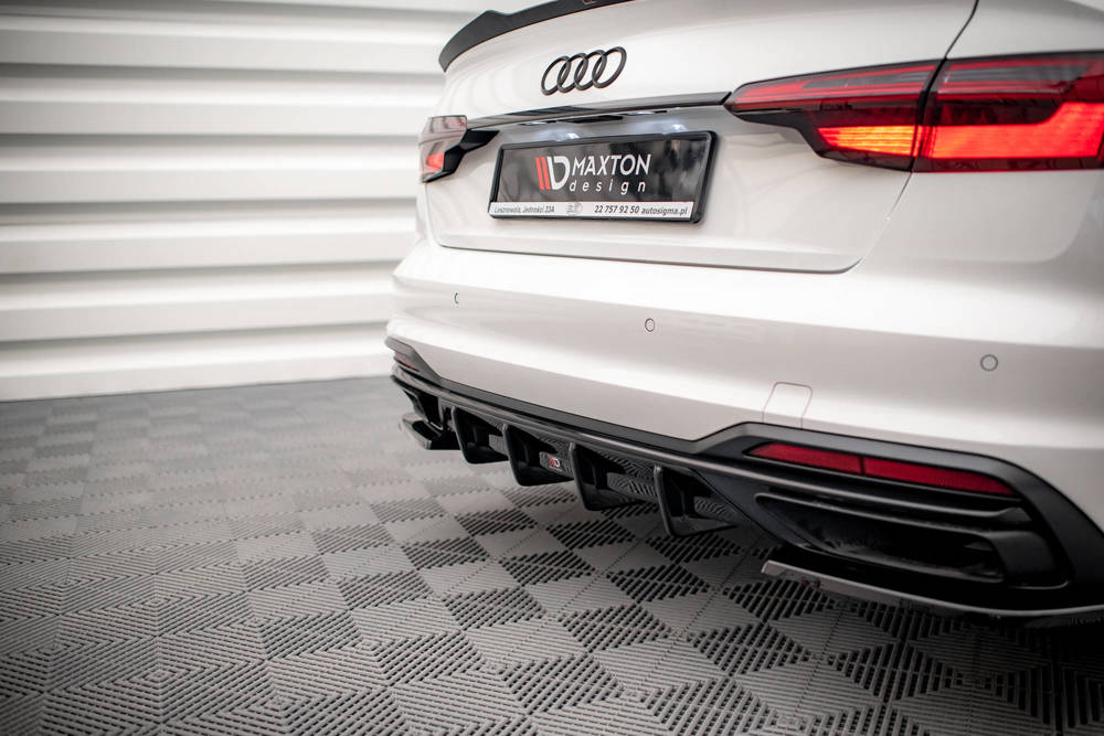 Diffuser passend voor Audi A4 B9 FL Maxton Glans Zwart