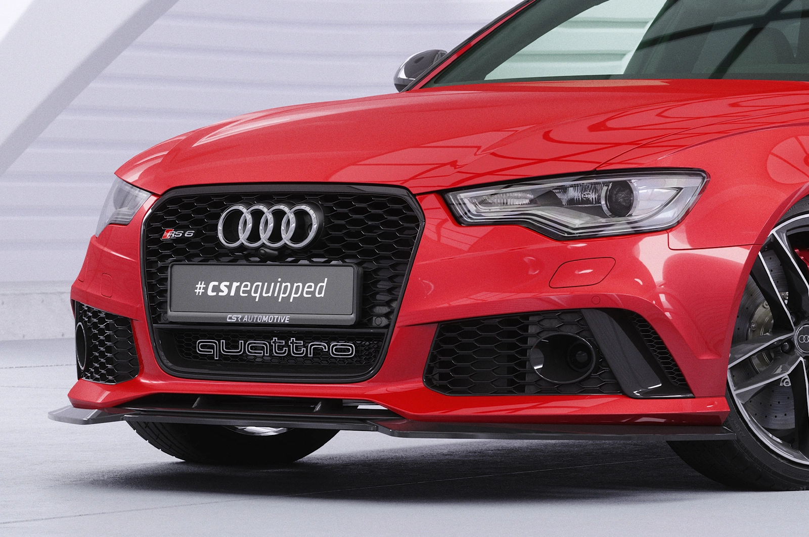 Voorspoiler passend voor Audi RS6 C7 Glans Zwart (2013-2018)