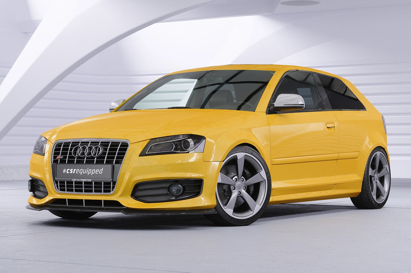 Voorspoiler passend voor Audi S3 (8P/8PA) glans zwart