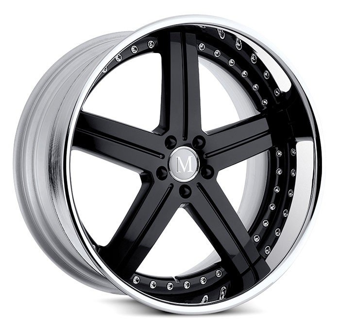Velgen Mandrus Stuttgart 20x10,5 5x112 ET41 Glanzend Zwart + Chr