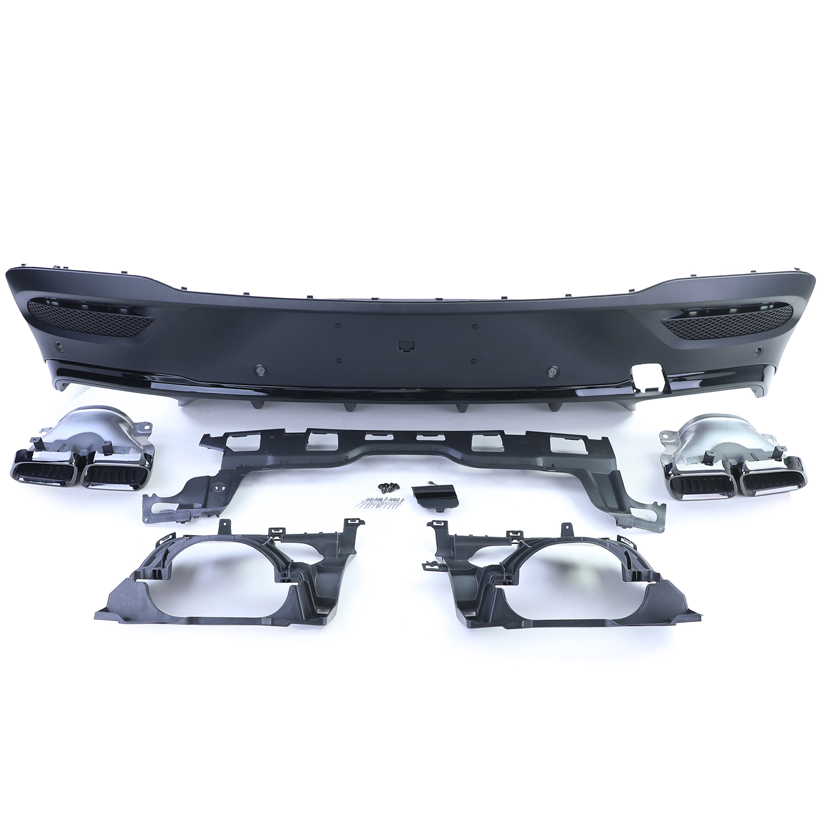 Diffuser passend voor Mercedes GLE Coupe C167 19- AMG Look Zwart
