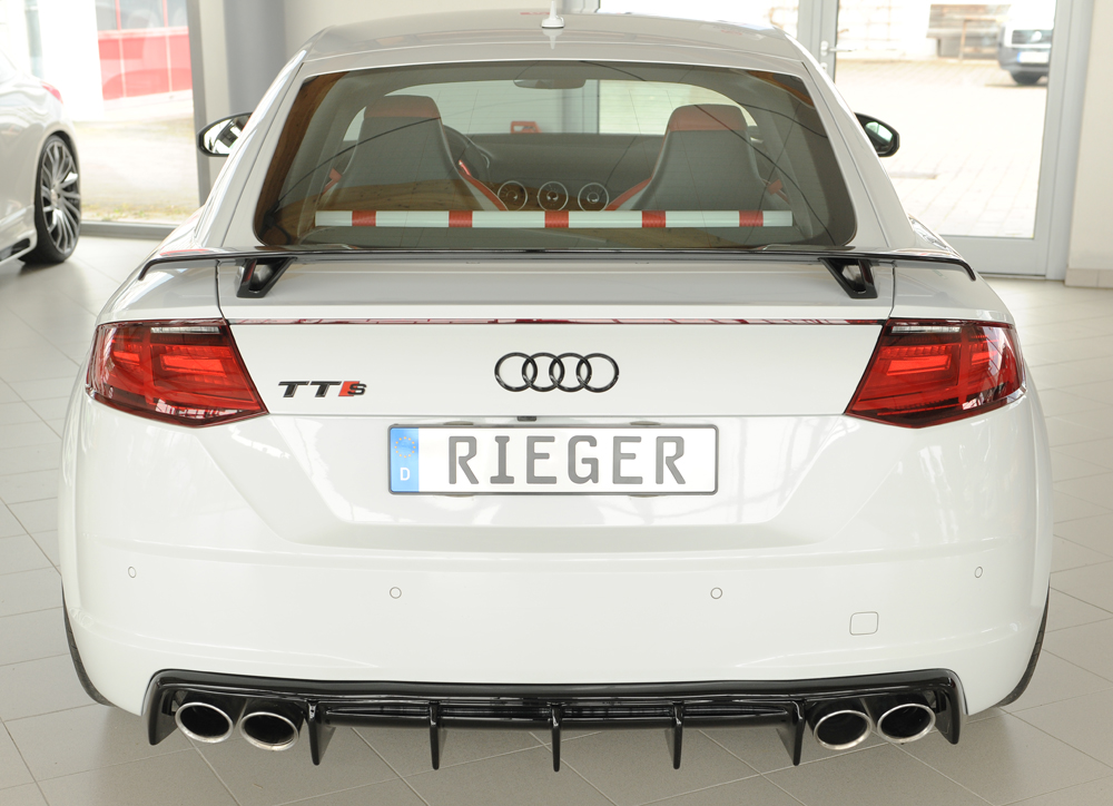 Diffuser passend voor Audi TT S-Line / TTS Rieger Glans Zwart