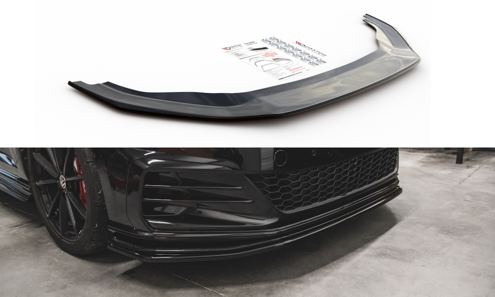 Voorspoiler passend voor Volkswagen Golf 7 GTI TCR Maxton Glans Zwart
