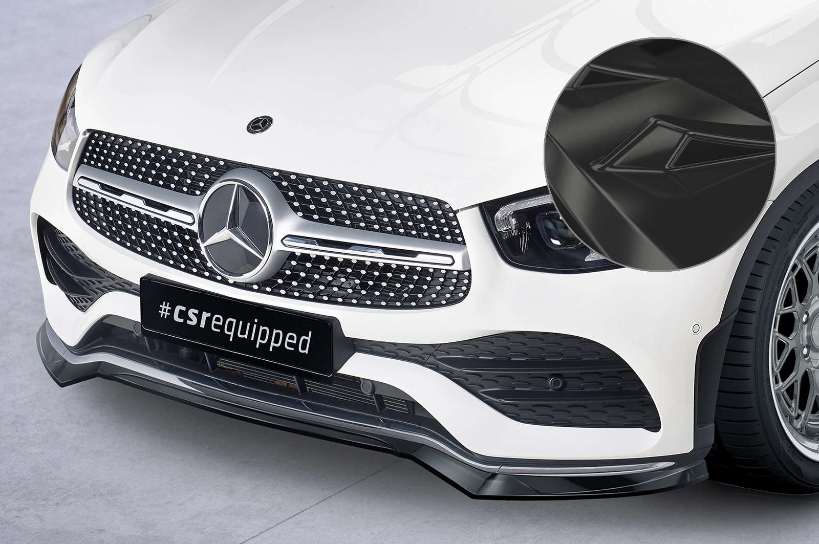Voorspoiler passend voor Mercedes-Benz GLC (C253/X253) AMG-Line glans zwart