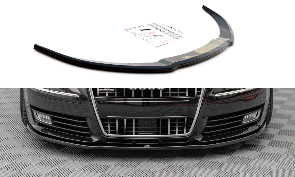 Voor Spoiler passend voor VW Audi S8 D3 Glanzend Zwart