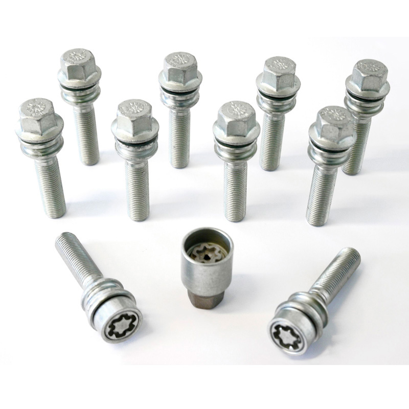 H&R Wielboutenset bolkonisch met bewegende ring R14 M15x1.25 - Lengte 62mm - 10 stuks - incl. wielsloten
