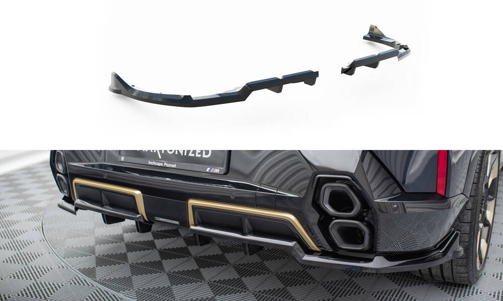 Achter Diffuser passend voor BMW XM G09 Maxton Glans Zwart