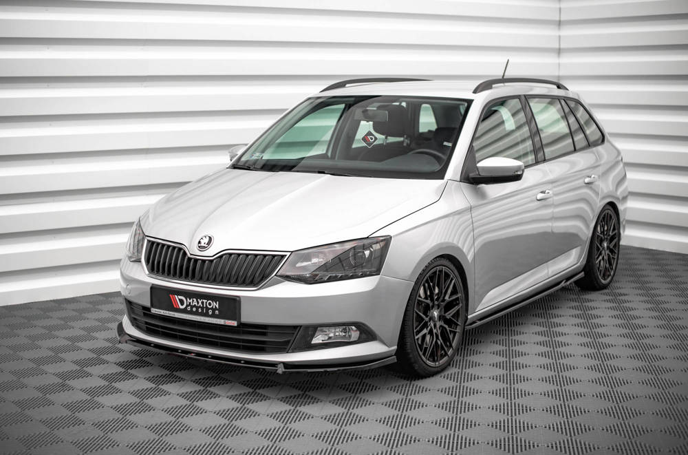 Voorspoiler V.1 Skoda Fabia MK3 Glans Zwart Maxton